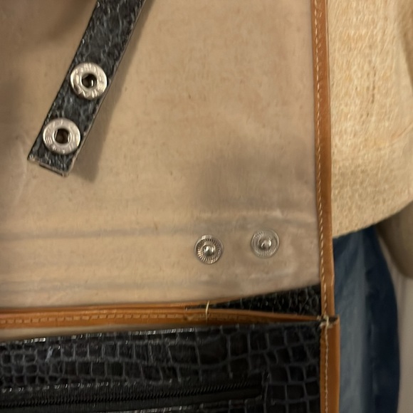 Navy Blue Croc Embossed Faux Leather Clutch Crossbody Shoulder Bag Purse - Picture 4 of 14